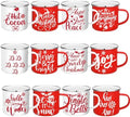 12 Pcs Christmas Coffee Mug Bulk Winter Holiday Enamel Mugs with Quotes 12 oz Seasonal Merry Christmas Hot Cocoa Mugs White Red Cups Funny Novelty Coffee Mugs for Xmas Coffee Tea Women Coworkers Gift by Mumufy