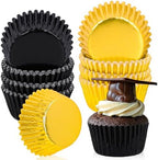 JarThenaAMCS 200Pcs Black Gold Foil Cupcake Liners Graduation Foil Metallic Baking Cups Cupcake Wrappers Muffin Liners for 2026 Class New Year Holiday Party Supplies by JarThenaAMCS