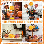 3 PCS Halloween Table Decorations Cute Wooden Candy Sign Set,Shiny - Image 7