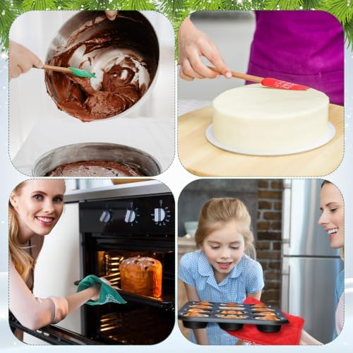 12 Pcs Christmas Silicone Spatula Pot Holder Set Xmas Baking Gift, Classic - Image 6