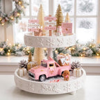 Pink Gingerbread Christmas Decor, Gingerbread Truck with House Candy Cane - Image 5