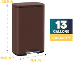FDW | 13 Gallon Trash Can with Lid | Brown | Fingerprint-Proof | Made of - Image 7