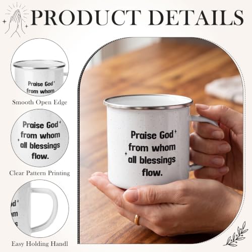Willinglong Praise God Campfire Mug 12 oz Doxology Enamel Coffee Mug Holiday Camping Coffee Cups Daily Appreciation Gift for Employee Staff Coworker Volunteer - Image 3