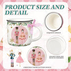 6 Pcs Christmas Mini Coffee Mugs Nutcracker Coffee Cups Pink Pastel - Image 3