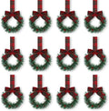 Retrowavy 12 Pcs Small Christmas Kitchen Cabinet Wreaths with Ribbon by Retrowavy