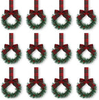 Retrowavy 12 Pcs Small Christmas Kitchen Cabinet Wreaths with Ribbon by Retrowavy