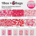 Pink Sprinkles, Red and Pink Heart Sprinkles Mix for Cakes, Cupcakes, 180g - Image 3