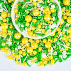 Edible Green Yellow White Sprinkles,Confetti Pearls Jimmies Sugar Sprinkle - Image 6