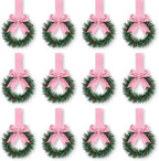 Retrowavy 12 Pcs Small Christmas Kitchen Cabinet Wreaths with Ribbon by Retrowavy