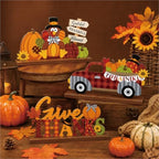 3 Pcs Fall Centerpieces for Tables, Wooden Autumn Fall Decorations for Home - Image 2