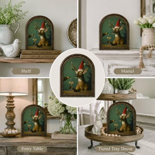 Christmas Deer Arched Table Sign, Rustic Farmhouse Holiday Decor - Image 5