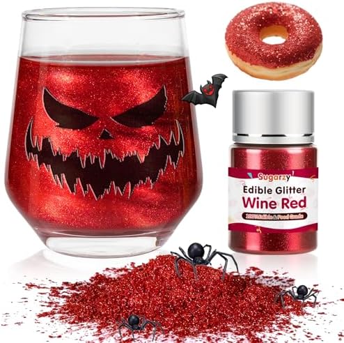 Edible Red Glitter for Drinks,Food Grade Luster Dust,Baking Shimmer Powder by Sugarzy