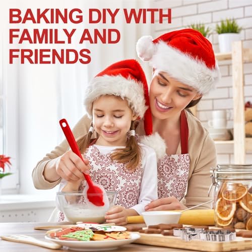 Christmas Silicone Spatula Set, 7PCS Baking Tools with Cookie Cutters - Image 3