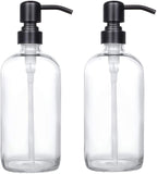 2 Pack Thick Clear Glass Pint Jar Soap Dispenser by Unknown