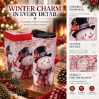 Topadorn Christmas Ceramic Travel Mug with Lid, 17 oz, Snowman & Cardinal - Image 3