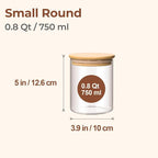 ComSaf 0.8 Qt Glass Food Storage Jars Set of 6, Pantry Organization Jar - Image 2