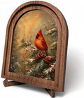 Christmas Cardinal Arched Table Sign, Rustic Winter Farmhouse Decor by HPCHENG