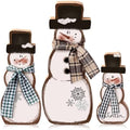 Suzile 3 Pcs Christmas Snowman Decoration Rustic Wooden Winter Indoor Decor by Suzile
