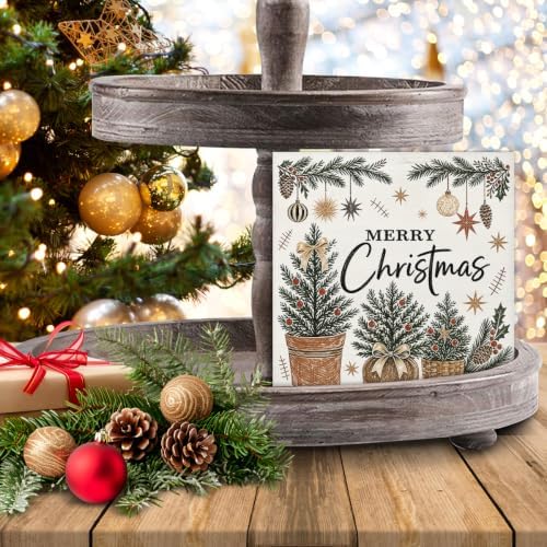 Merry Christmas Decorations, Christmas Tree Wooden Sign Decor - Image 7