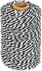 Tenn Well 656ft Black White Cotton Bakers Twine for Baking Crafts by TennWell