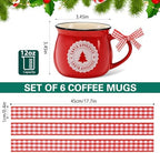 Sawysine 6 Set Christmas Coffee Mugs, Holiday Gift, Gingerbread Man - Image 3