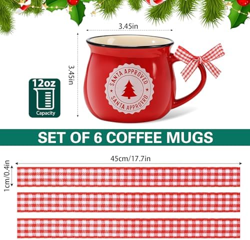 Sawysine 6 Set Christmas Coffee Mugs, Holiday Gift, Gingerbread Man - Image 3