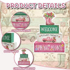 Spring Decorations, 4 Pcs Wooden Spring Table Decorations - Image 3