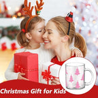 Tioncy 4 Pcs Christmas Coffee Mugs 12 oz Christmas Glass Cups with Handle - Image 5