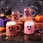 Didaey 4 Pcs Halloween Boo Ghost Coffee Mugs Pink Novelty Spooky Cups - Image 6