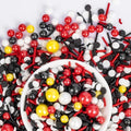 Edible Black White Red Yellow Pearls Jimmies Round Confetti Sprinkles,130g by Sugarzy