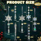 Crystal Christmas Tree Ornaments, 48pcs Iridescent Acrylic Snowflake Icicle - Image 4