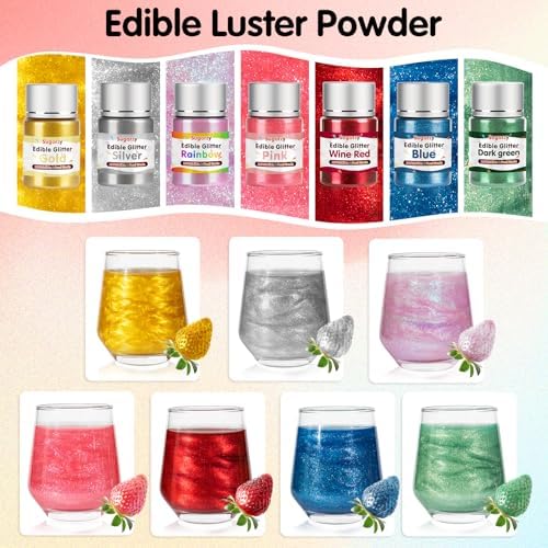 Edible Brown Glitter for Drinks,Christmas Shimmer Powder for Cake Baking - Image 3