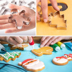 Christmas Cookie Cutters Set of 9 Pieces, Wmtidene Cookie Cutters Shapes for Winter Holiday, Metal includes Christmas Tree,Snowflake,Gingerbread Men,Angel,Star,Mitten,Candy Cane,Snowman - Image 4