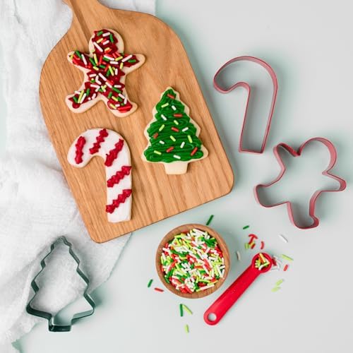Sweets Indeed Christmas Cookie Cutters with Sprinkle Mix, Baking and Decorating Kit - Image 6