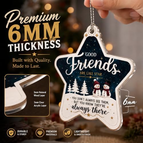 Best Friend Christmas Ornament, Friendship Ornament with Inspirational Quote, Friends Ornament for Christmas Tree, for Friends Women, Friendship Keepsake - Image 5