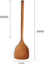 FJNATINH Wooden Spatula with Long Handle - Image 2