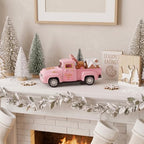 Pink Gingerbread Christmas Decor, Gingerbread Truck with House Candy Cane - Image 6