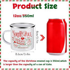 Christmas Enamel Mug Set of 4, 12 oz North Pole Hot Chocolate Mug Christmas Coffee Mugs Funny Novelty Holiday Mugs Stocking Stuffer Gift for Kids Women Friends Coworkers Family - Image 2