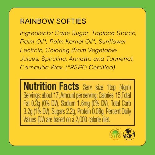 Supernatural Rainbow Softies Sprinkles, Dye-Free Vegan Baking Decor, 16oz - Image 2