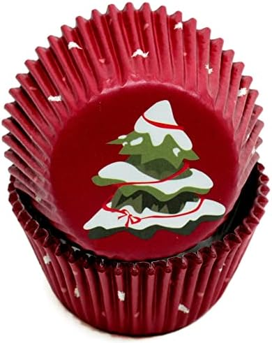 Chef Craft Paper Patterned Cupcake Liners, 50 Count, Red/Green/White by ChefCraft