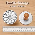 Cookie Stamps Set of 3, Metal Christmas Cookies Press Cutter Mold with Wooden Handle, Cookie Decorating Supplies for DIY Baking, Cake, Pastry,Christmas - Image 4