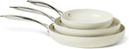 Amazon Basics Ceramic Nonstick Cookware, 3-Piece Frying Pan Set, All Cooktop by AmazonBasics