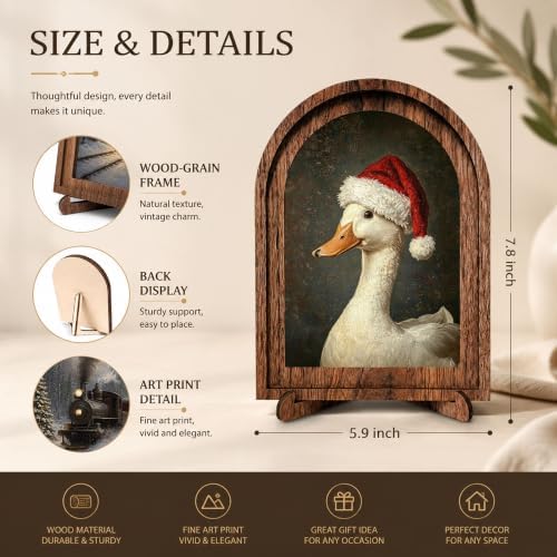 Christmas Duck Arched Table Sign, Vintage Farmhouse Shelf Decor - Image 2