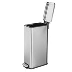 mDesign Slim Metal Rectangle 7.9 Gallon Trash Can - Image 7