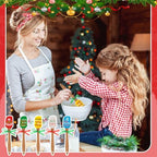 Newtay 20 Sets Christmas Silicone Spatula Cake Spatula Bulk Cooking Scraper with Wooden Handle Xmas Greeting Card Ribbon for Christmas Decoration Holiday Gifts Kitchen Party Favors (Classic Style) - Image 4