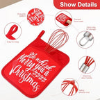 LemonRoad 12 Sets Christmas Whisk Baking Gift Set, Classic, Red - Image 3