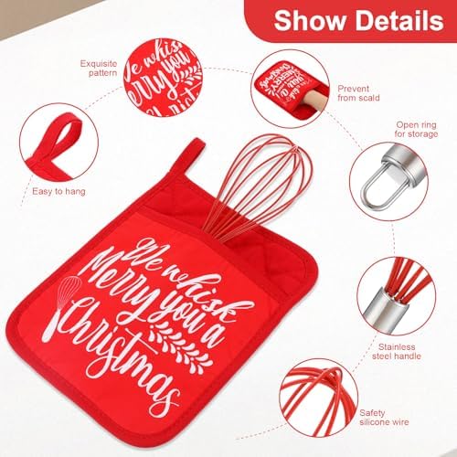 LemonRoad 12 Sets Christmas Whisk Baking Gift Set, Classic, Red - Image 3