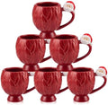 Layhit 6 Pcs Christmas Coffee Mug Set 12 oz Red Sweater Ceramic Mugs by Layhit