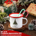CHENGU 12 Pack Christmas Enamel Mugs 12 oz Coffee Cups, Classic Style - Image 4