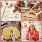 Tioncy 24 Set Christmas Baking Gifts Mini Wood Rolling Pin & Cookie Cutters - Image 7